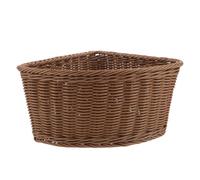 FUNNETOYU Triangular Storage Basket Handwoven Organizer Bin for Snacks Cosmetics Sundries Corner Shelf Container for Bathroom Kitchen Wardrobe Closet with Enhanced Stability and Easy Access