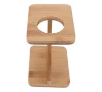 FUNNETOYU Viking Ox Horn Holder Drinking Horn Stand Wood Viking Wood Stand Light Brown