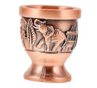 FUNNETOYU Vintage Chinese Copper Goblet for Desktop Decor Compact Portable Wine Glass Inspired by Ancient Design Elegant Miniature Tea and Liquor Cup for Home and Travel Use