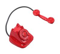 FUNNETOYU Vintage Miniature Dollhouse Telephone Figurine Compact Red Mini Phone Model for Doll House Decoration Lightweight Retro Hand Cranked Telephone Accessory Miniature Collectors and
