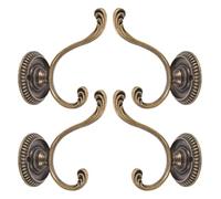FUNNETOYU Vintage Wall Hooks Set of 4 Retro Zinc Alloy Metal Hooks for Hanging Bags and Keys Space Efficient Wall Mounted in Classic American Country Style