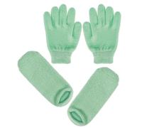 FUNNETOYU Whiten Gloves Gel with Moisturizing and Exfoliating Features, 2 Pairs Green Fabric, for Spa and Skin Care Suitable for Mom and Friends
