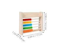 FUNNETOYU Wooden Abacus Counting Beads with Cards Column Math for Preschool Learning Frame for Hand Eye Coordination and Addition Subtraction Practice