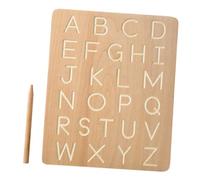 FUNNETOYU Wooden Alphabet Tracing Board for Smooth Montessori Writing Plaything Safe Burr Letter Teaching Enhances Spelling Memory and Cognitive Skills for Boys and Educational Learning