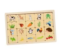 FUNNETOYU Wooden Animal Matching Puzzle Early Education Cognitive for Montessori Learning Board Enhances Memory Observation and Logical Thinking Skills