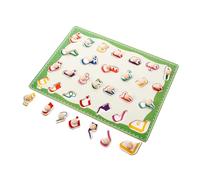 FUNNETOYU Wooden Arabic Alphabet Puzzle Board Educational for Cognitive Learning Early Childhood Development Hand-eye Coordination Brain Teaser Gift