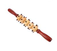 FUNNETOYU Wooden Body Massager Roller for Effective Muscle Relaxation and Refinement with Five Spiked Wheels Sturdy Hand Held Massage Stick for Fitness Enthusiasts the Aged