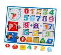 FUNNETOYU Wooden Developing Sensory Board Educational Busy Board for Montessori Early Learning Arithmetic and Shape Cognition for Fine Motor Skill Development