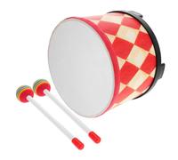 FUNNETOYU Wooden Drum with Sticks Red Marching Drum for Educational Percussion Instrument for Rhythm Learning and Sensory Development