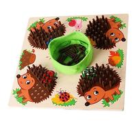 FUNNETOYU Wooden Hedgehog Sensory Toy for Toddlers Compact Logical Thinking Baby Educational Activity Toy Early Development Montessori Game for Fine Motor Skills Training