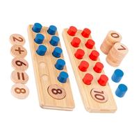 FUNNETOYU Wooden Number Cognitive Counting for Bright Color Educational Math Manipulative Safe Polished Material Early Learning Aid for Preschoolers and Homeschool Supplies
