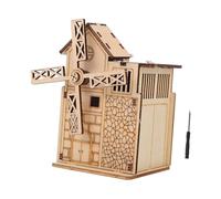 FUNNETOYU Wooden Puzzle Music Box with Motor Windmill Educational Kit for Hand-eye Coordination and Thinking Skills Development Suitable for Home and Outdoor Activities