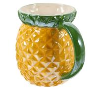 FUNNETOYU Yellow Pineapple Ceramic Mug with Smooth Surface and Edges, Cute Fruit Design Coffee Mug for Office and Home Use, Easy to Maintain Desktop Water Cup