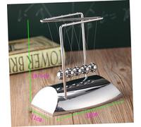 FUNNETOYU Z-shaped Electroplated Newton's Cradle Desktop Ornament Educational Physics for Office Home Decor Five Balls Pendulum Balance Science Experiment Tool