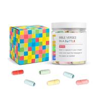 Funnewban Bible Verse Gift Box - 100 Colorful Scripture Paper Strips in Capsules, Inspirational Bible Verses by Theme, Faith-Based Christian Gifts for Women Men, Prayer Jar Alternative