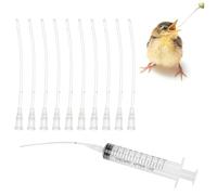 Funngy Baby Bird Feeding Syringe Set,11 PCS 10ml Hand Feeding Tool with Flexible Tubes Easy-Clean Reusable Bird Syringe Feeder & Medicine Dispenser Manual Hand Feeding Tool for Pigeons Sparrows