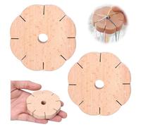 Funngy Bracelet Knitting Disk,2 PCS Kumihimo Braiding Disc Wooden Bracelet Knitting Disk with 8 Slots Round Tray Portable Hair Beader & Cord Weaving Tool for Handmade Bracelets for Adults