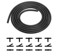 Funngy Car Windshield Washer Hose Set,Universal 3m Car Windshield Washer Hose Kit with 15 PCS Y I T-Type Connectors, Silicone Rubber Windscreen Washer Tube for Car Water Pump and Nozzles Black