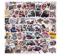 Funngy Funny Hippo Stickers Set,60 PCS Realistic Animal Stickers Cute Animal Sticker Self Adhesive Sticker Waterproof Vinyl Stickers Aesthetic Decals for Adults Gifts Boys Girls Gift