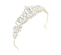 Funngy Gold Tiara, Crown Tiara, Crystal Tiara, Rhinestone Headband for Elegant Crown, Wedding, Bridal, Proms, Pageants, Princess, Birthday Party