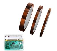 Funngy Heat Resistant Tape,3 Rolls High Temp Insulation Tapes High Temperature Worked Well for Masking Sublimation Transfer Soldering Powder Coating Printing PCB Board Packing Fixing 5mm/10mm/15mm