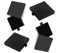 Funngy Jewellery Box,4 PCS Small Gift Boxes Necklace Box Earringbox Jewellery Giftbox Small Presents Giftboxes Blackboxes Pull-Out Organizer Boxes for Christmas Birthday Wedding Anniversaries Present