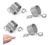 Funngy Knitted Thimble,4 PCS Stainless Steel Knitting Thimble & Crochet Ring Yarn Guide Finger Holder for Hand Sewing Crocheting Braiding 2 Sizes Metal Thimble Tool for Knitters & Craft