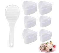 Funngy Onigiri Moulds,6 PCS Triangle Onigiri Mould Set Professional Sushi Maker and Rice Ball Maker Kit with 3 Large and 3 Small Moulds Includes Rice Spoon for Home and Restaurants Use