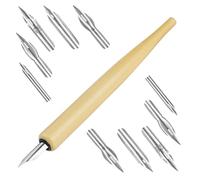 Funngy Pen Hold Nibs,Wooden Dip Pen Comic Dip Pen Nib Pen Holder Stainless Steel Pen Nibs Dip Pens Fluid Writer Pen Calligraphy Pen Set Calligraphy Pens for Writing Painting Sketch Signing
