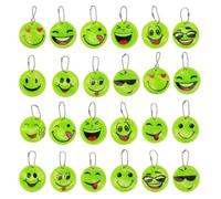 Funngy Reflective Keychain,22 PCS Reflective Keyring Set High Visibility Safety Reflector Pendants with Funny Emojis for School Bags Backpacks Night Running Cycling and Walking