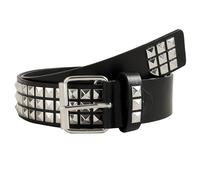 Funngy Rivet Belt,Punk Goth Studded Belt with Pyramid Rivets Black PU Leather Y2K Style Double Hole Belts for Women and Men Gothic Rock Accessories for Jeans and Pants