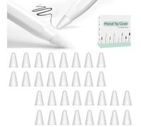 Funngy Stylus Tips Cover,32 PCS Silicone Nib Cap Cover Compatible with Apple Pencil Tips Protector for Noiseless Drawing Universal Stylus Nib Accessories for Apple Pencil 1st/2nd Gen/Pro White