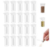 Funngy Travel Salt and Pepper Sets,20 PCS Mini Portable Plastic Seasoning Bottles with Lids Transparent Salt and Pepper Containers Compact Outdoor Condiment Kit for Camping and Picnics