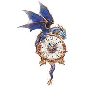 Funnli 3D Puzzle Model Kits for Adults, Unique Animal-Shaped 3D Vintage Wall Clock Puzzle, DIY Assembly Toy, Craft Kits for Men & Women (Blue Dragon Clock)