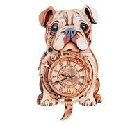 Funnli 3D Puzzle Model Kits for Adults, Unique Animal-Shaped 3D Vintage Wall Clock Puzzle, DIY Assembly Toy, Craft Kits for Men & Women (Bulldog Clock)