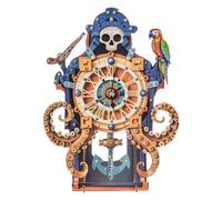 Funnli 3D Puzzle Model Kits for Adults, Unique Animal-Shaped 3D Vintage Wall Clock Puzzle, DIY Assembly Toy, Craft Kits for Men & Women (Octopus Sea Monster Clock)