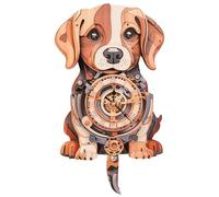 Funnli 3D Puzzle Model Kits for Adults, Unique Animal-Shaped 3D Vintage Wall Clock Puzzle, DIY Assembly Toy, Craft Kits for Men & Women (Beagle Clock)