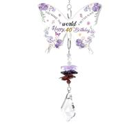 Funnli 40th Birthday Gifts for Women, Butterfly Acrylic Crystal Suncatcher for 40th Birth Anniversary, 1985 Birthday Gifts for Women, the 40 Year Old B-Day Presents for Mum Wife Sister Female