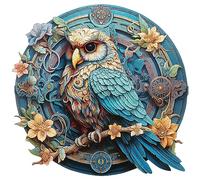 Funnli Animal Shape Wooden Jigsaw Puzzles for Adults and Kids (Wise Owl) - Unique Wooden Puzzles with Wood Gift Box