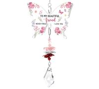 Funnli Friendship Gifts for Women, Suncatcher, Butterfly Acrylic Crystal Suncatcher Birthday Gifts For Women, Christmas, Thanksgiving, Wedding Day Wind Chime Presents for Friend