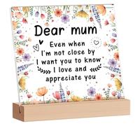 Funnli Gifts for Mum, Engraved Acrylic Plaque Mum Birthday Gifts, Desk Decor Sign Mum Gifts, Ideal Mothers Day, Birthday, Thanksgiving Day Gifts for Mum/Mummy from Daughter Son (Mum 1)
