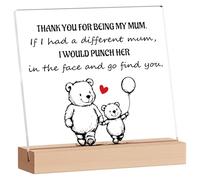 Funnli Gifts for Mum, Engraved Acrylic Plaque Mum Birthday Gifts, Desk Decor Sign Mum Gifts, Ideal Mothers Day, Birthday, Thanksgiving Day Gifts for Mum/Mummy from Daughter Son (Mum 2)