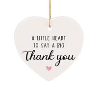 Funnli Thank You Gifts for Women, Heart Shape Ceramic Teacher Gifts, Warm Engraved Birthday Gifts Thank You Gifts for Teacher Her Mum Sister
