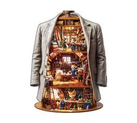 Funnli Wooden Puzzles for Adults, Unique Animal/Plant Shape Wooden Jigsaw Puzzles for Adults and Kids with Wood Gift Box (Blissful Wardrobe)
