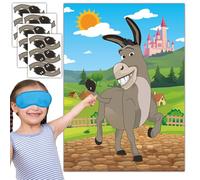 Funnlot Pin The Tail on The Donkey, Pin The Tail Game Birthday Party Decorations Crafts Activities for Kids Party Games Fiesta Party Favors Supplies Toys Gifts