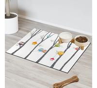 Funnt Owl Pet Feeding Mat for Cat Dog Water Bowl Food Mats Owl Tree Branch Pet Feeding Mats Absorbent Nti-Slip Contain Spills Protects Floors Placemat 40.6 x 60.9 cm