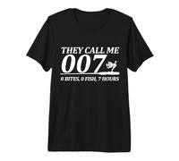 Funny 007 Fishing Joke - 0 Bites 0 Fish 7 Hours Humor Premium T-Shirt