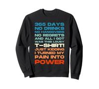 Funny 1 Year Sober Birthday Sobriety 365 Days No Drinks Sweatshirt