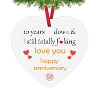 Funny 10 Years Anniversary Keepsake 10th Anniversary Wedding Gift for Couple Christmas Ornament 10th Anniversary Tin Gifts 10 Years of Marriage Gifts for Couple Wife Husband Christmas Tree Decoration