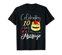 Funny 10 Years Of Love And Marriage 10th Wedding Anniversary T-Shirt